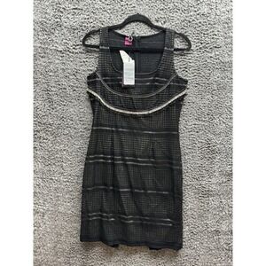 Nwt Save the Queen Black‎ Crotchet Square Neck Lace Sheath Dress Size Large